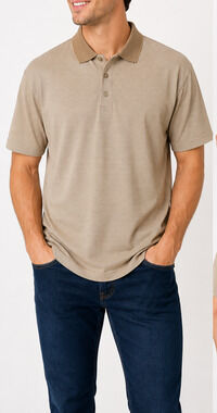 Lone Cypress Pebble Beach Polo Shirt Men L Tan Mercerized Cotton Golf VTG
